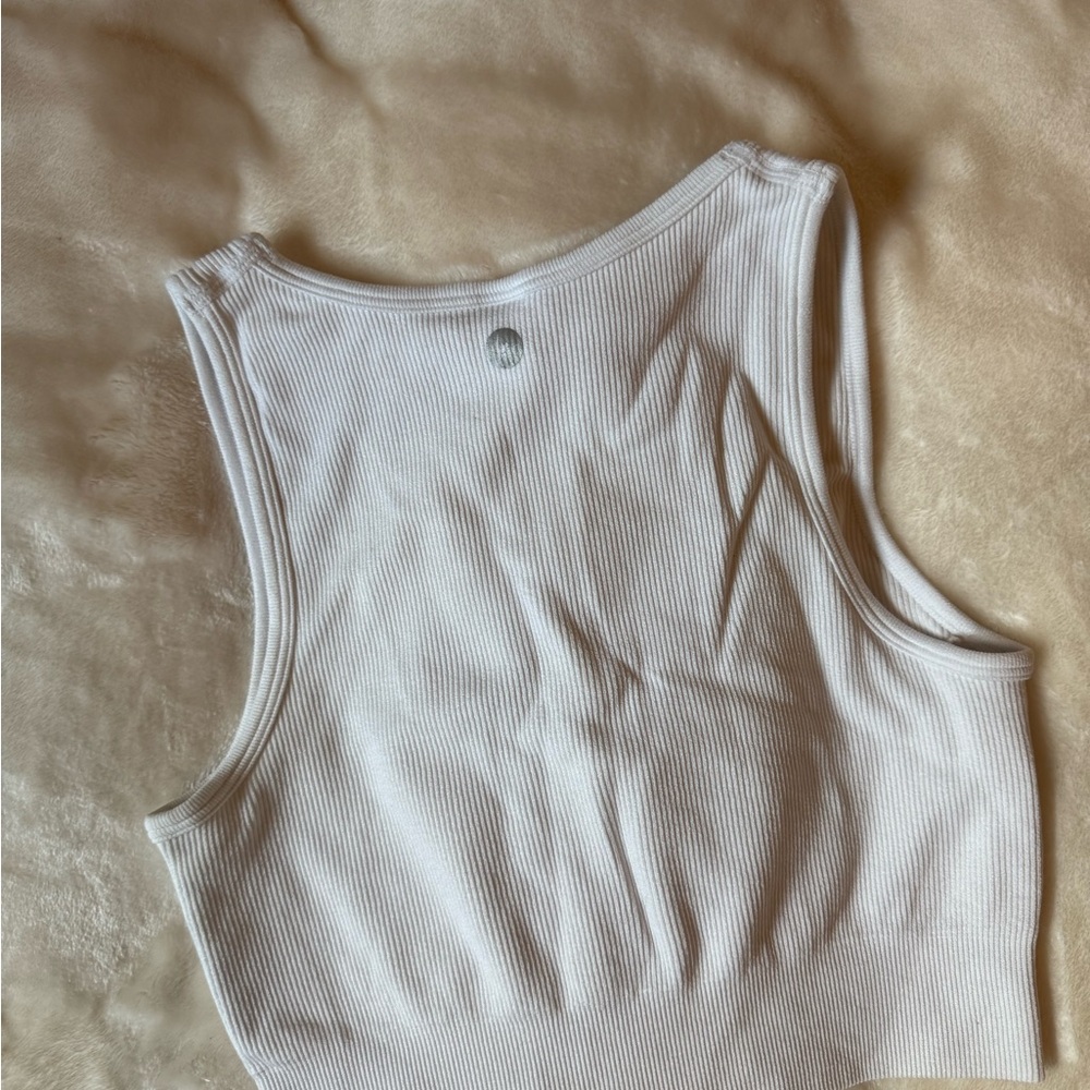 White Ribbed Women's Top - Picture 5 of 5